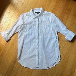 Classic white Tommy Hilfiger button down dress shirt